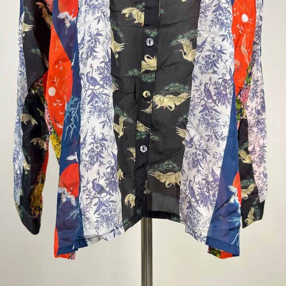 NWOT Johnny Was SPLENDID SELINE Silk Floral BUTTON DOWN Shirt Blouse Size S - Picture 4 of 14